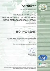ISO 14001:2015 sertifikat